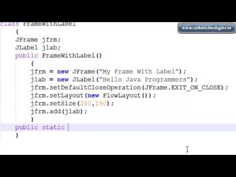Java Swings Tutorials  4  Creating label in frame in java swings