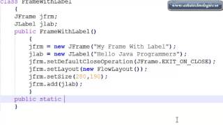 Java Swings Tutorials  4  Creating label in frame in java swings