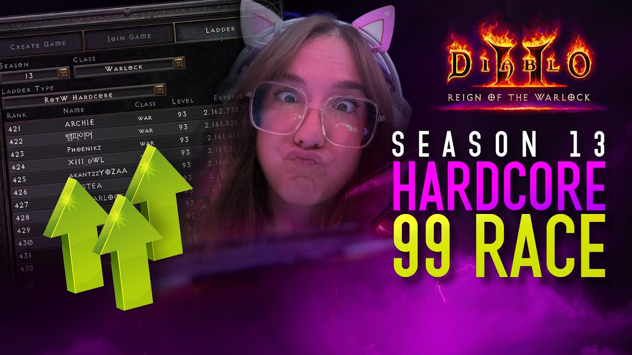 🔴LIVE - 95+ GRIND TO 99 - Diablo 2 Resurrected HARDCORE LADDER