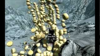 Skyrim 4200 cheese wheels rolling from high hrothgar [HD][ULTRA GRAPHICS]