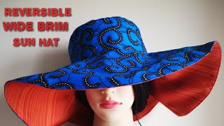 How to make a reversible wide brim sun hat/summer hat/holiday hat #sewing #DIY #howtosew #makeadress