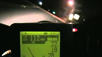 GMOS JI100T, a lap timer with lean angle measurement, in driving mode