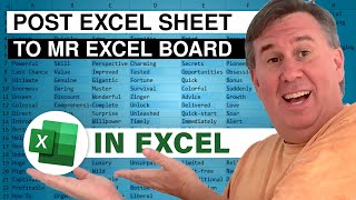 Excel - Post Your Worksheet to The Message Board for Help - Episode 1496