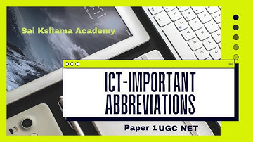 ICT| Important General Abbreviations| Paper 1 |NTA NET JRF| Part 2|              By shilpa