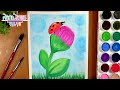 Cómo dibujar un PAISAJE FÁCIL con ACUARELA (mariquita)