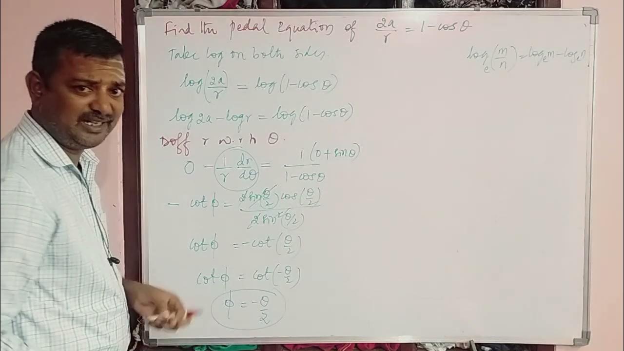 Example on Pedal equation of a polar curve 2a/r=1cos(theta) CGAT