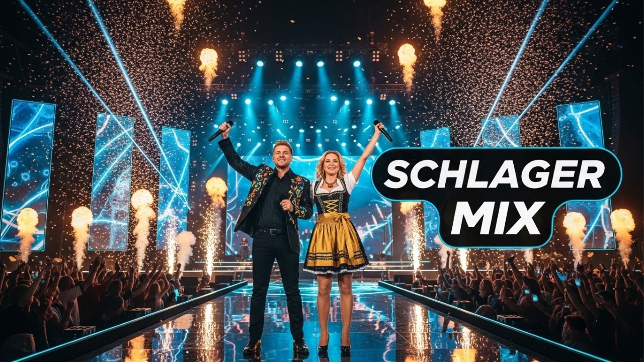 Black-Neon Discofox | 7 Eigene Party-Schlager (Gold & Cyan Konfetti-Show!)