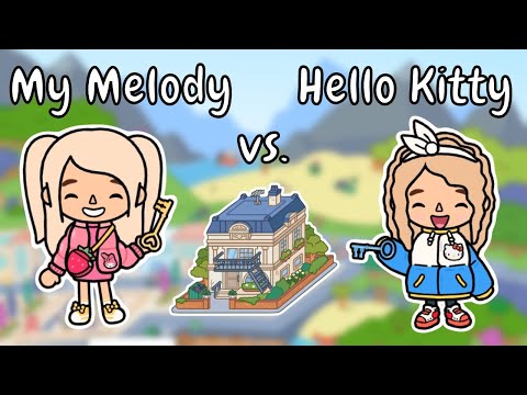 My Melody vs. Hello Kitty Apartment Challenge 💖💙 Toca Boca Beak Street Building | TOCA GIRLZ