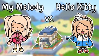 My Melody vs. Hello Kitty Apartment Challenge 💖💙 Toca Boca Beak Street Building | TOCA GIRLZ