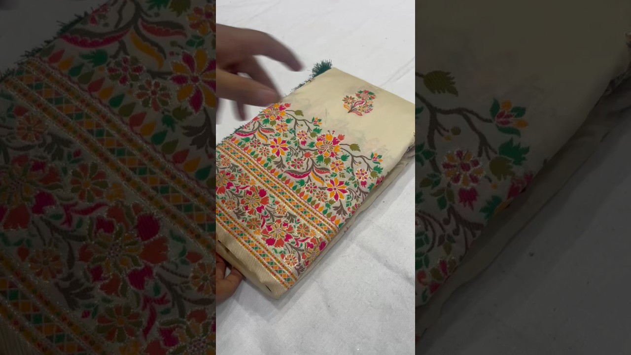 Pashmina Kashmiri Meenakari Silk Saree