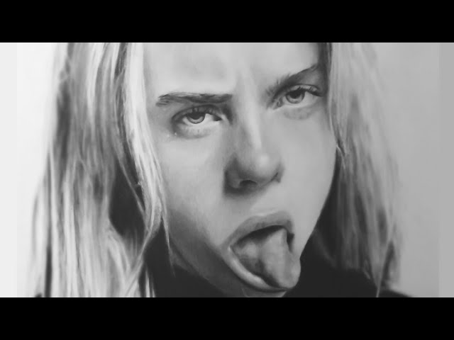 鉛筆画】ビリー・アイリッシュ/描き方解説/Pencil drawing/Billie