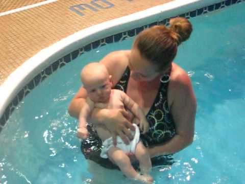Aidan's first time in the pool - YouTube