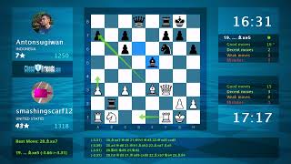 Chess Game Analysis: smashingscarf12 - Antonsugiwan, 1-0 (By ChessFriends.com)