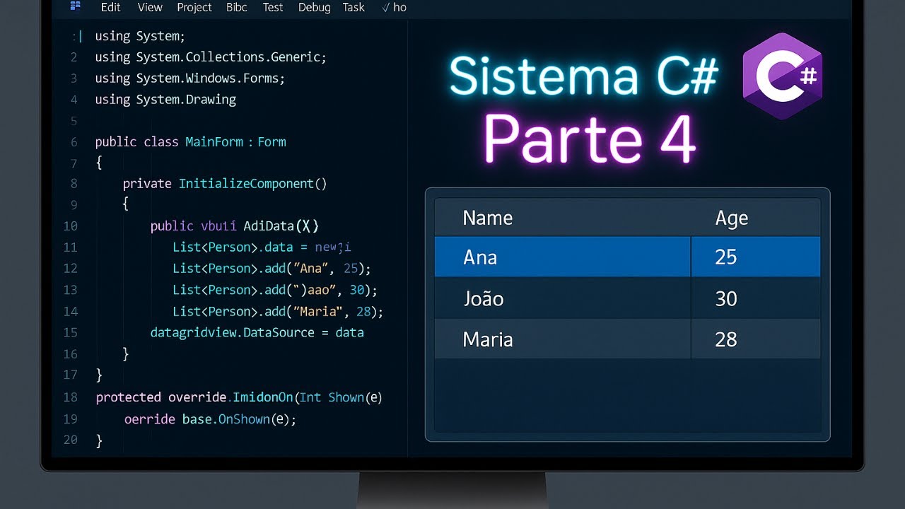 Criando Sistema Desktop em C# (Parte 4) | Como Personalizar GridView no ...