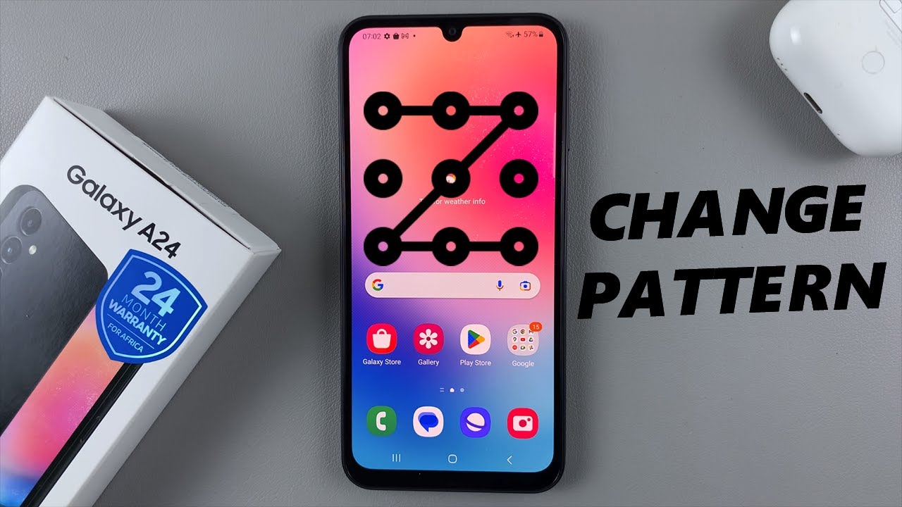 How To Change Lock Screen Pattern On Samsung Galaxy A24 - YouTube