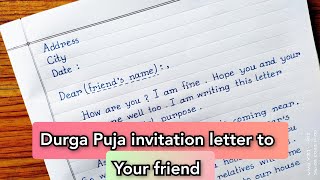 Durga Puja Invitation Letter to Your Friend in English ।। Write a Letter to Your Friend
