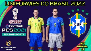 Uniformes da Seleção Brasileira para Copa do Mundo 2022 para PES 2021 