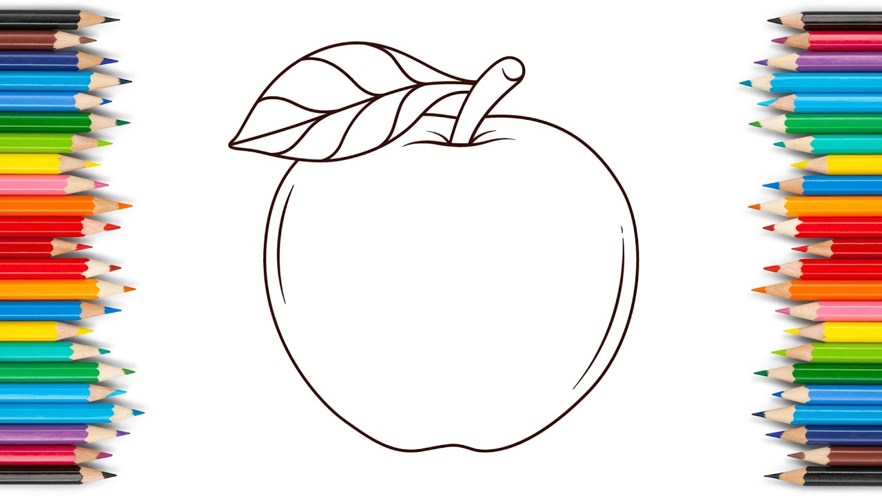 Apple drawing | easy apple drawing | simple apple drawing | apple