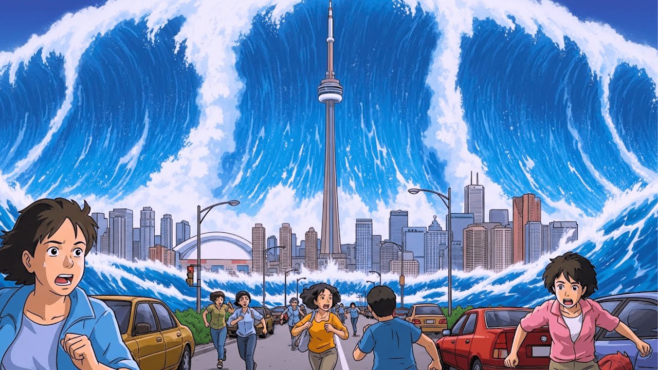 Toronto Tsunami 24 Hours 🌊 Peaceful City Life Before Disaster | Ghibli-Style Video
