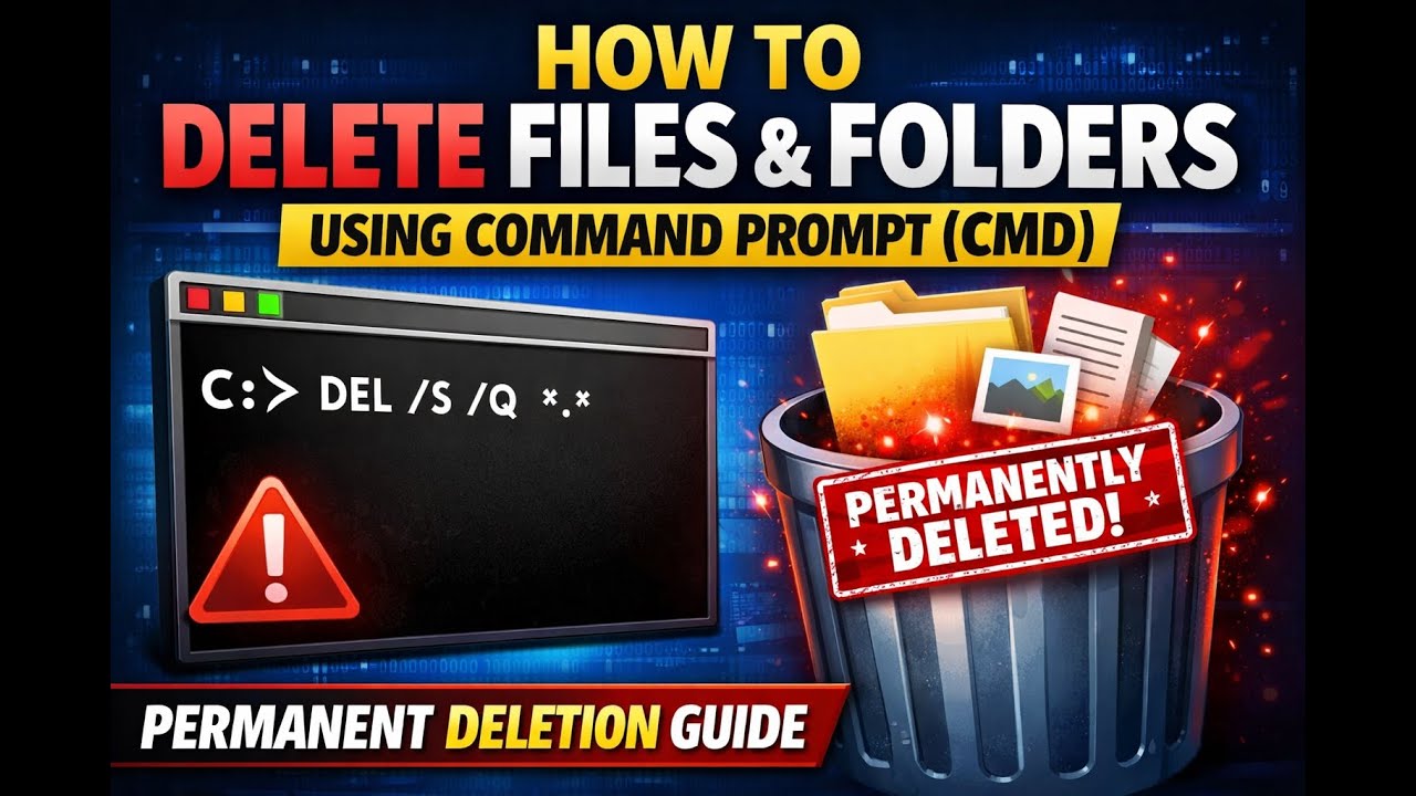 How to Delete Files and Folders Using Command Prompt (CMD) | Permanent ...
