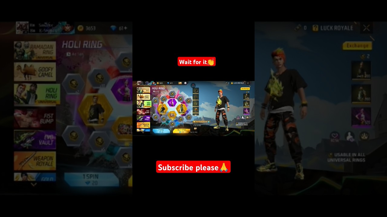 RAMADAN RING EVEN SPIN🤯|HOLI RING EVENT SPIN TRICK🤯|FF EVO VAULT SPIN TRICK