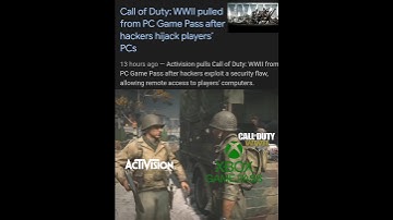 Call Of Duty WWII Was Removed From XBOX Gamepass (PC) For The Hacking Attacks 😨 #shorts #cod #ww2