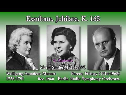 Mozart: Exsultate jubilate, Stader & Fricsay (1960) モーツァルト エクスルターテ・ユビラーテ シュターダー＆フリッチャイ