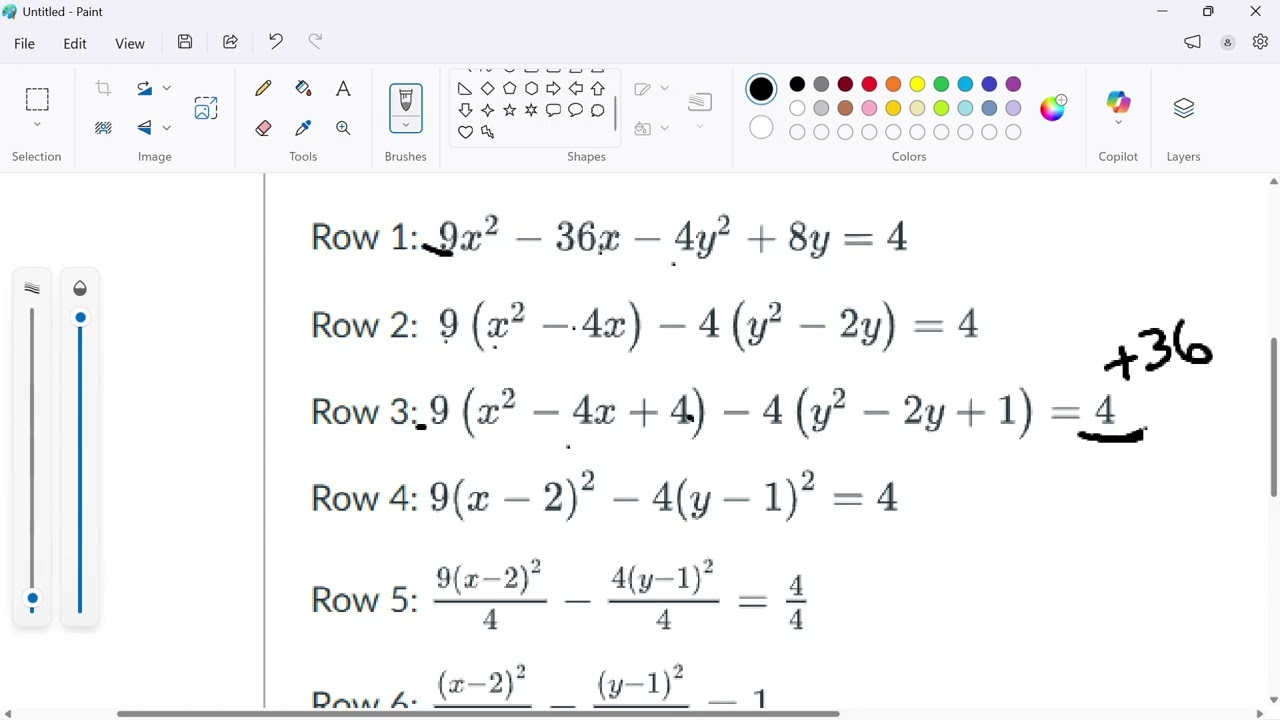 Precalculus Onramps Review 20 Converting to Standard Form Conic