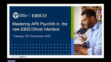 Mastering APA PsycInfo in  the new EBSCOhost Interface