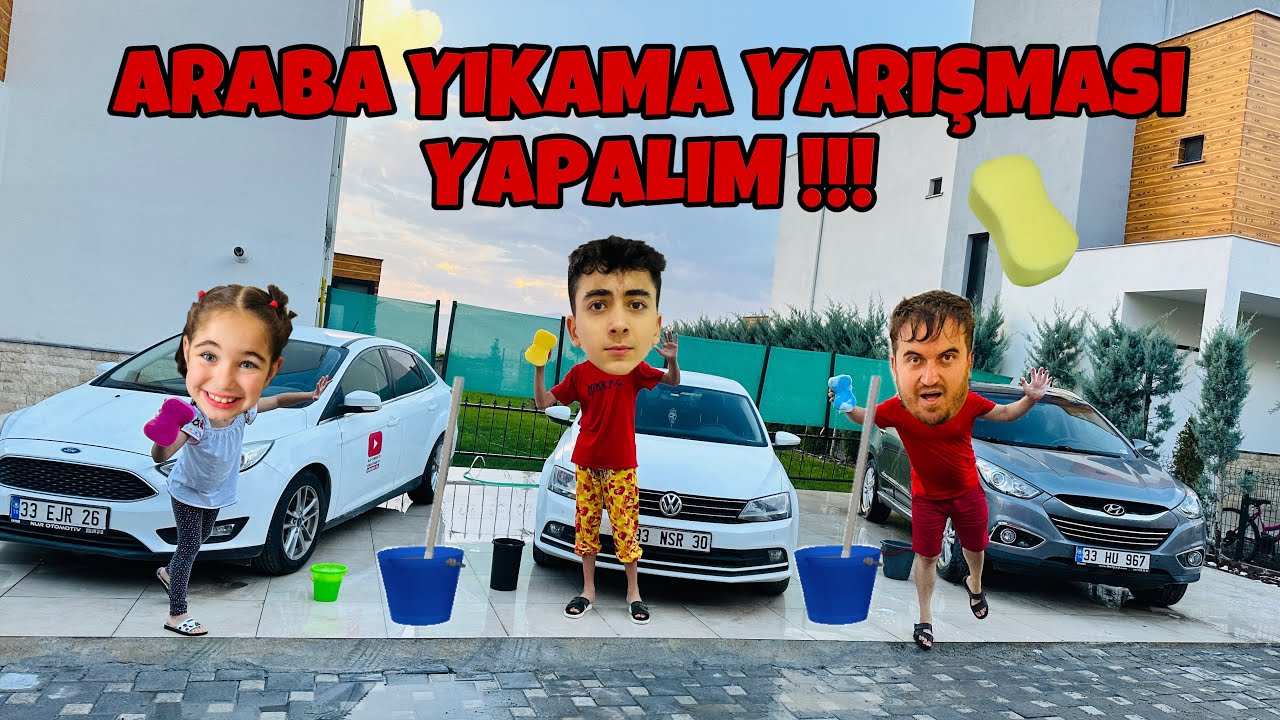 ÖDÜLLÜ!!! ARABA YIKAMA YARIŞMASI YAPTIK!!  SENCE KİM KAZANDI??