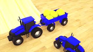 🟡🟢 LEARN COLORS with Police fire cars truck, Fruit Wheel Stick - Cars Cartoon Assembly Tyre 🟡🟢