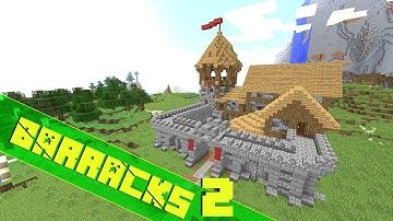 ✔ Minecraft How To Build Barracks/Fort Tutorial - Part 2