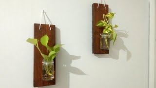 BUAT POT BUNGA NEMPEL DINDING DARI BOTOL DAN KAYU