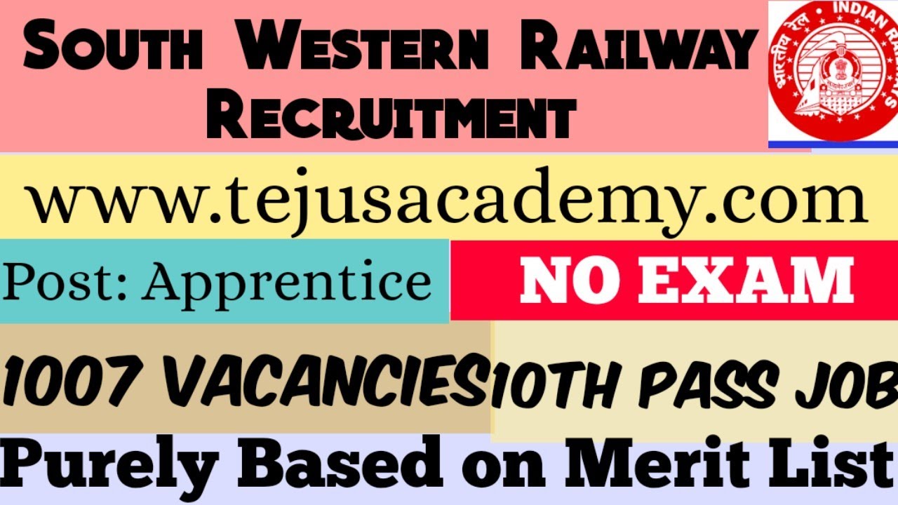 South Western Railway Recruitment 2020||1007 vacancies.