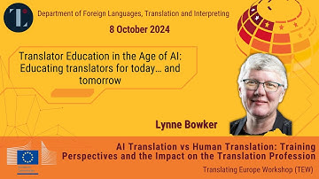 Translator Education in the Age of AI | Lynne Bowker @ #TEW2024 by DFLTI