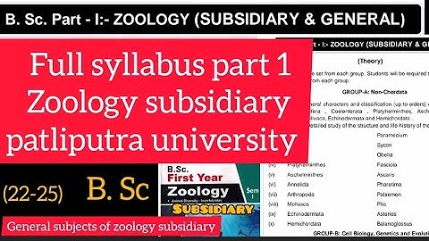 patliputra university zoology subsidiary syllabus | bsc zoology subsidiary or general subject