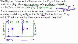 Word Problems and Negative Numbers