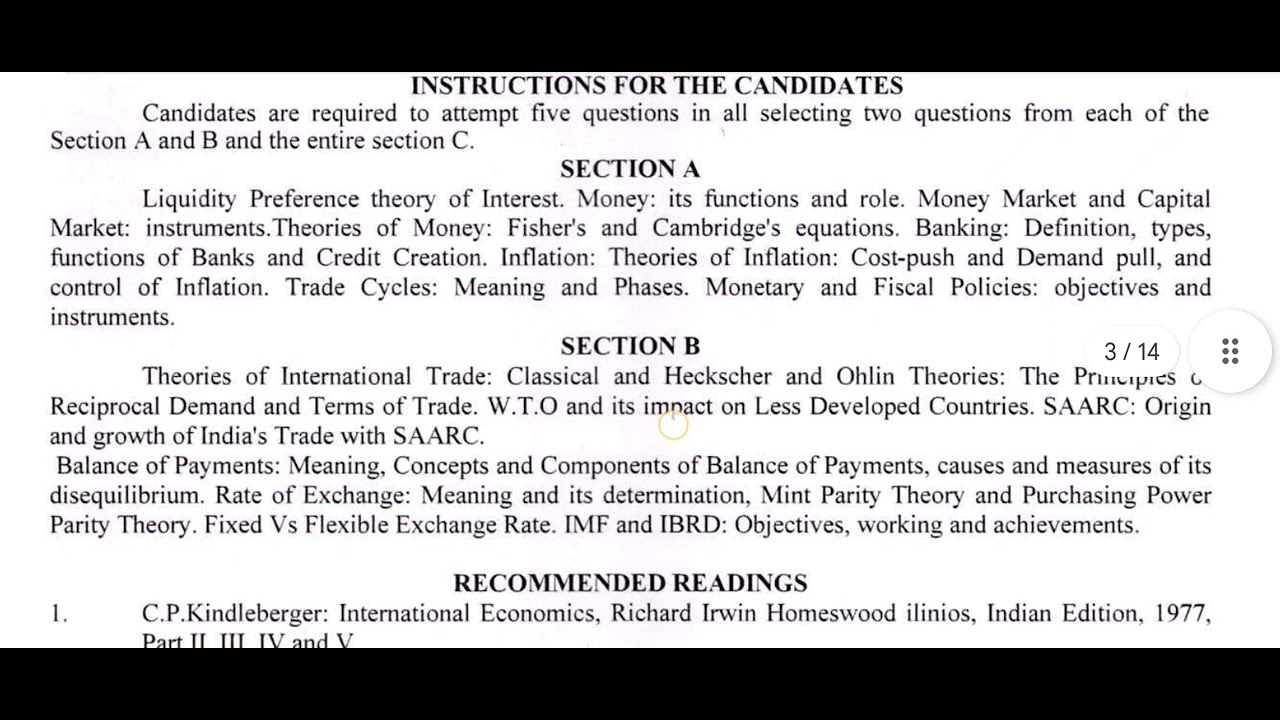 Syllabus of Economics for B.A., B.A./B.Ed. Punjabi University Patiala