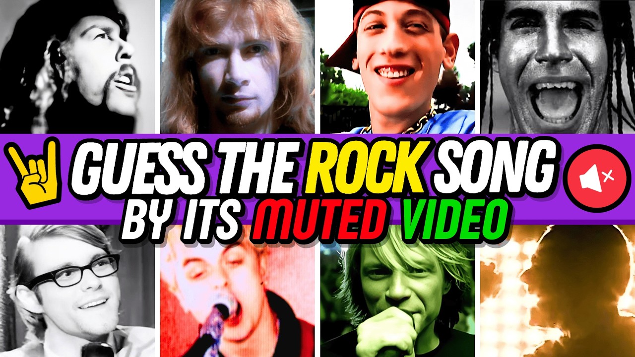 Guess the ROCK song by its MUTED Music Video 🤘🎸 | Music Quiz