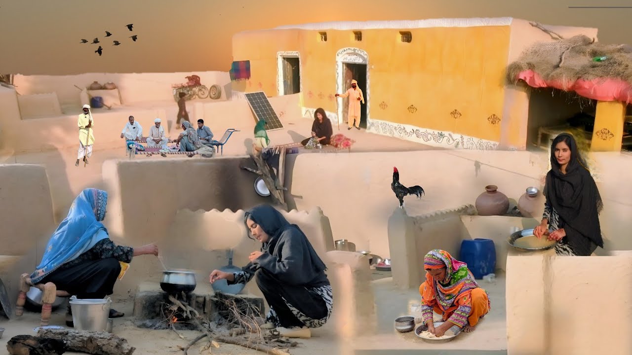 Unseen Desert Village Life | Pakistani Women Morning Routine In Mud House Village Life