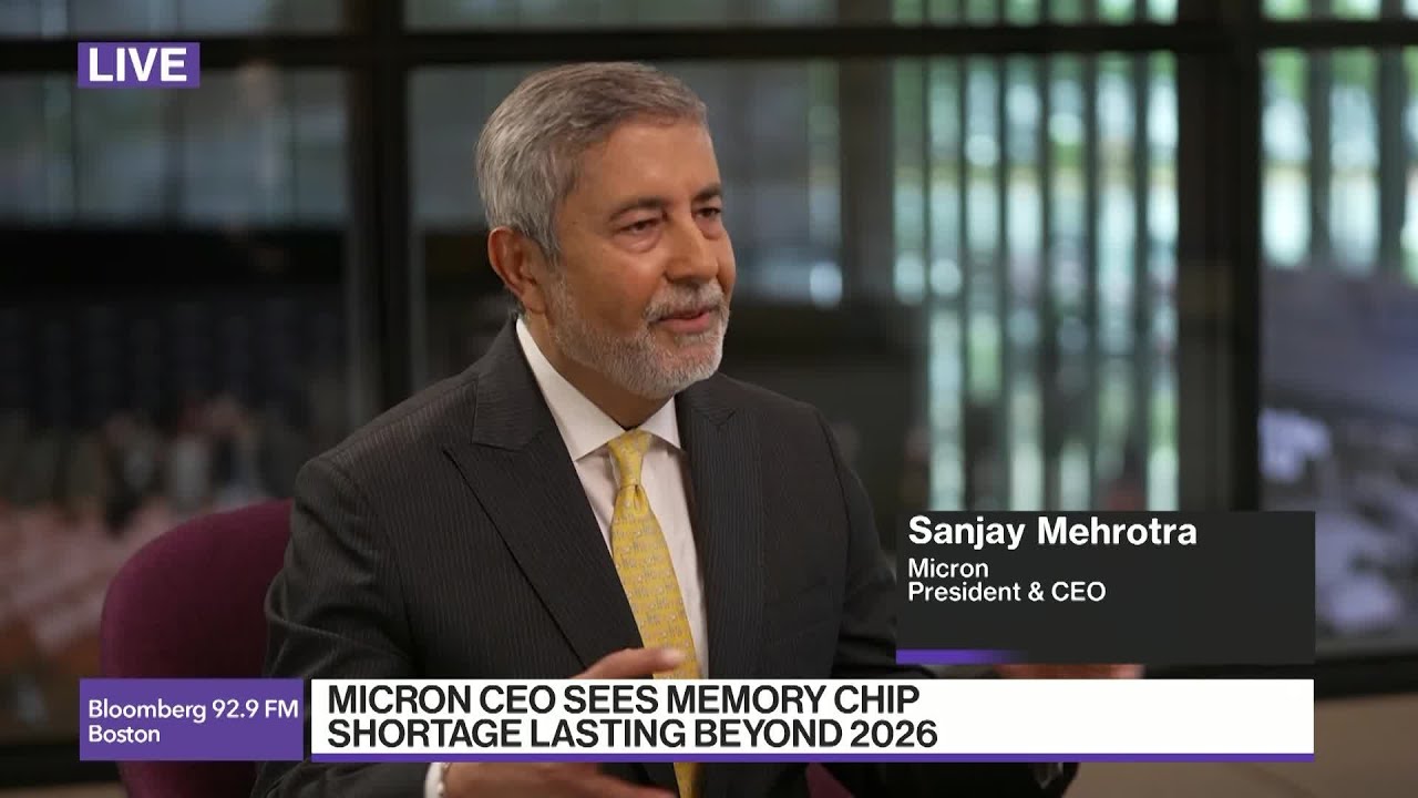 Micron CEO Sees Memory Chip Shortage Lasting Beyond 2026 - YouTube