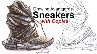 Drawing Rick Owens Sneakers #copicdrawing #drawingshoes