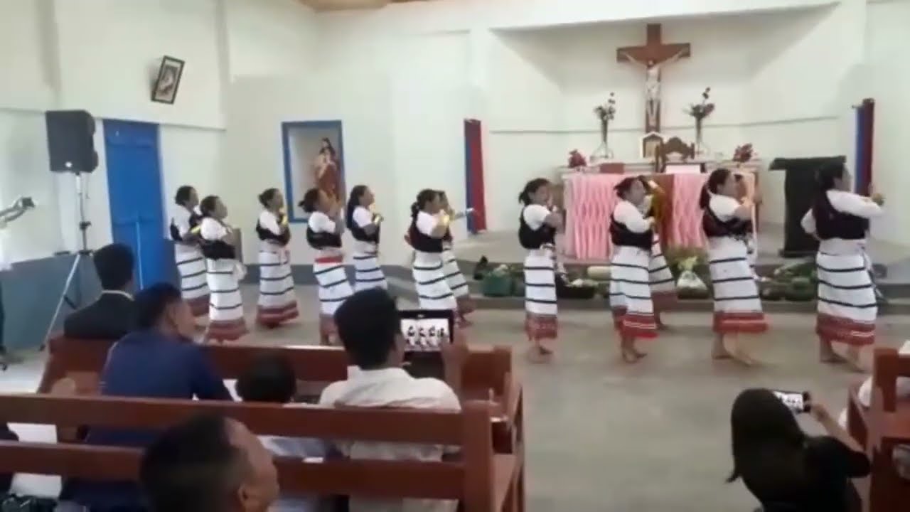 Cultural Dance by Willong Women at Willong Catholic Church, Manipur.
