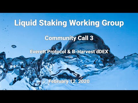 Liquid Staking Working Group - Third Call (February 12, 2020): Everett & Delegation DEX