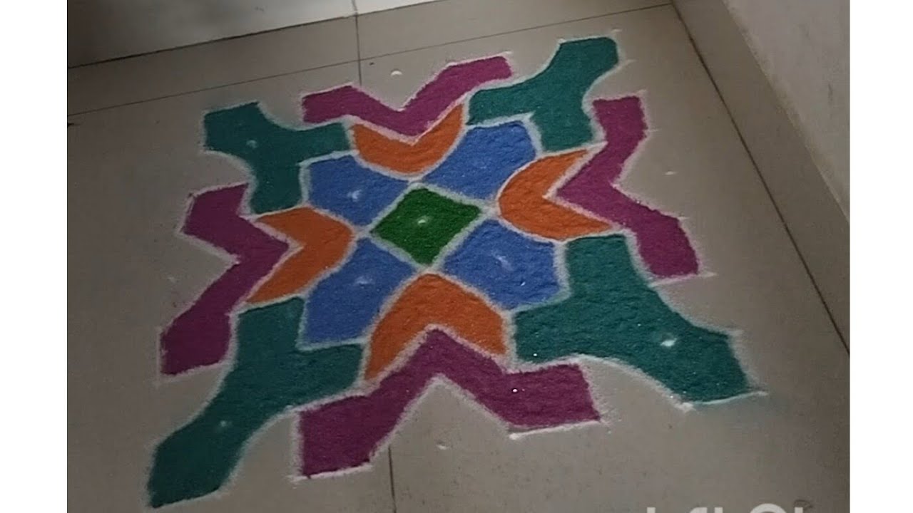 colourful Beautiful Rangoli 9x9 - YouTube