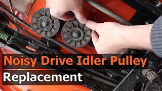 Husqvarna Drive Pulley Replacement (Noisy) -  How to Change a Drive Idler Pulley on Lawn Tractor