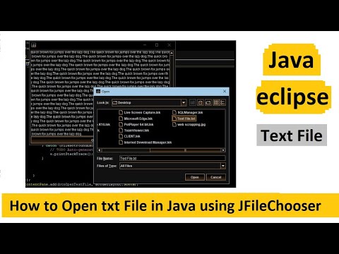 Using JFileChooser to Open Text File in java | Eclipse