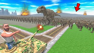 1 Franklin Tank Vs 10000000 Dinosaurs In Indian Bike Driving 3D