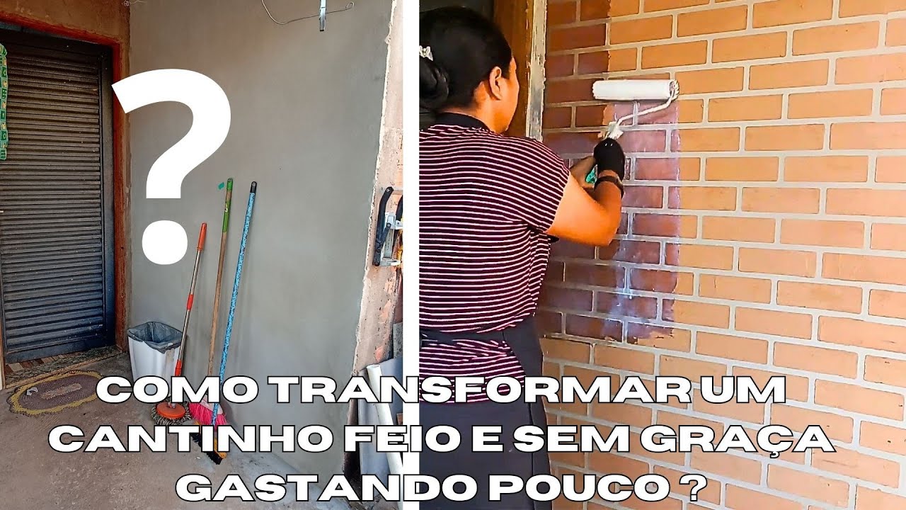 TRANSFORMAÇÃO ECONÔMICA/PAREDE DE TIJOLINHO COM TERRA E MASSA CORRIDA /DIKINHA DIY