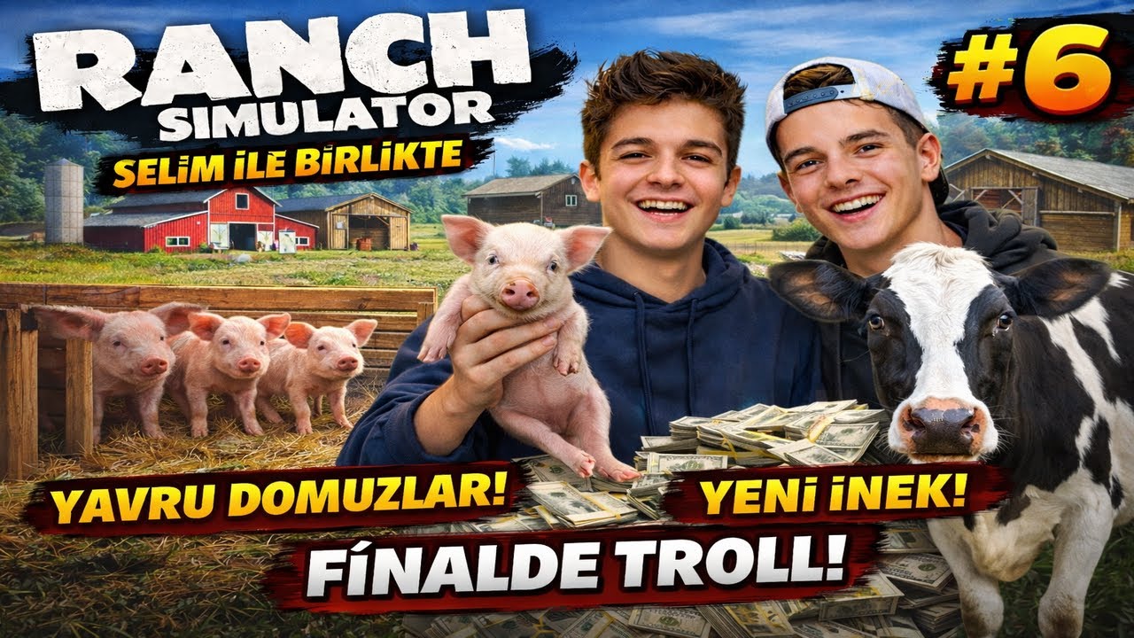 YAVRU DOMUZLAR DOĞDU! + Yeni İnek Aldık (Finalde Troll) | Ranch Simulator #6